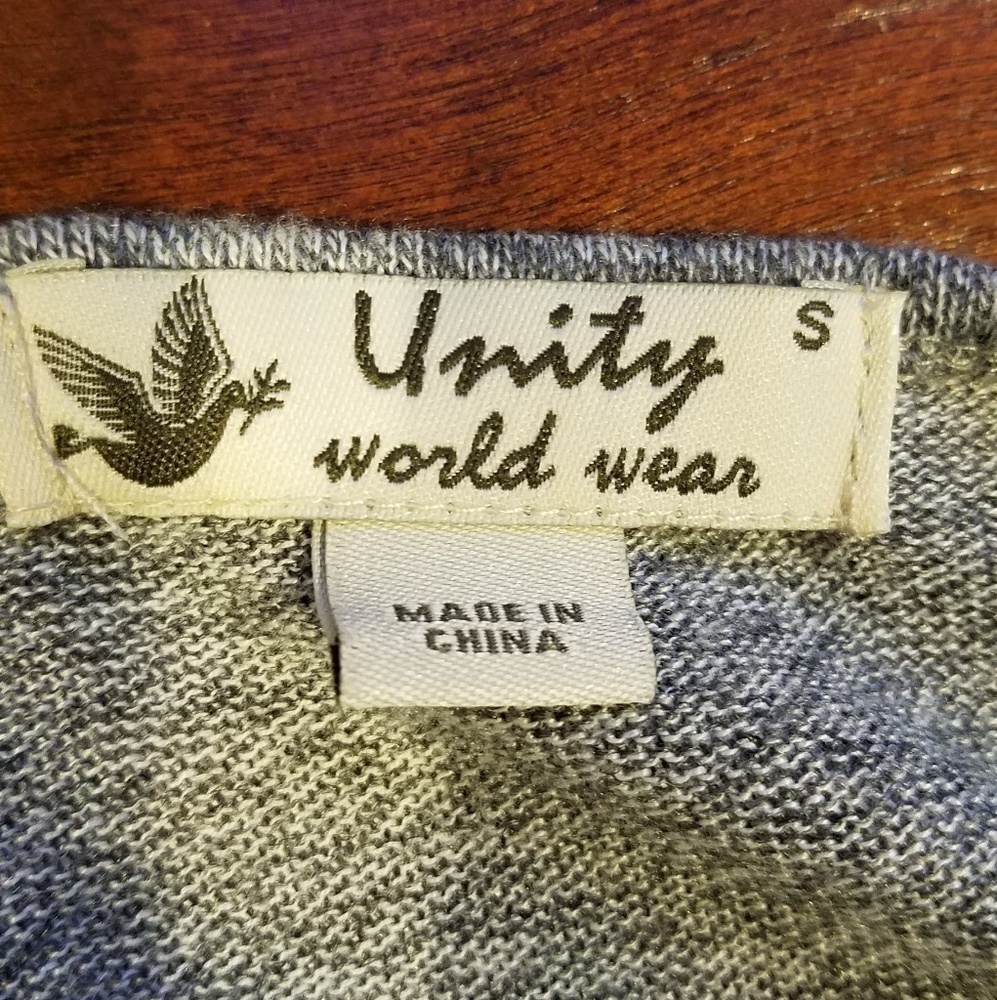 UNITY World Wear Heather Gray V-neck Sweater - Picture 7 of 8